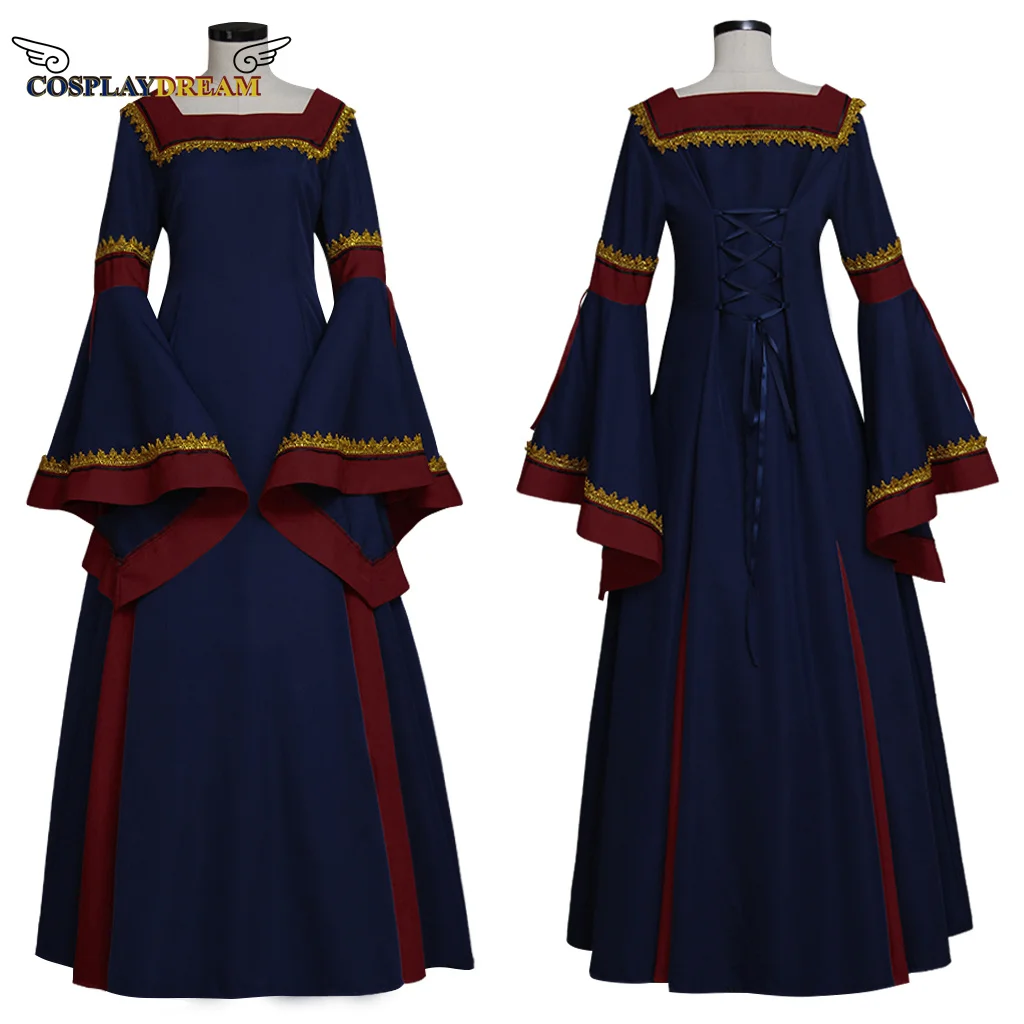 

Medieval Retro Southern Dress Halloween Women's Cosplay Court Noble Robe Ancient Bell Sleeve Princess Costume Dress