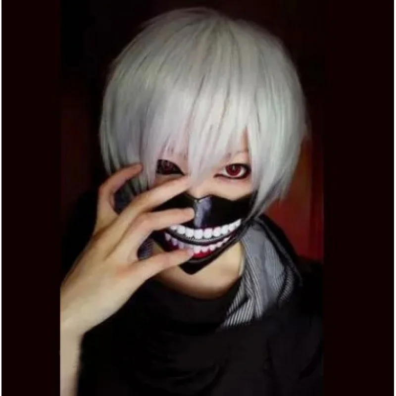 Popular Cosplay Anime European and American Ghouls Kaneki Ken Short Hair Tokyo Ghoul Silver Wig Foreign Trade Wholesale