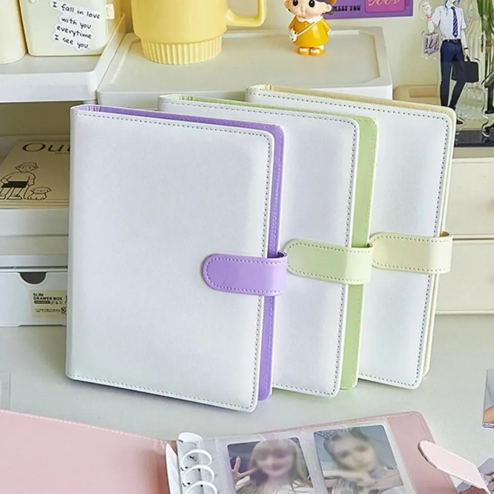 Large Capacity A5 PU Photo Album Waterproof Loose Leaf Star Photocard Holder Four Grid Anti-scratch