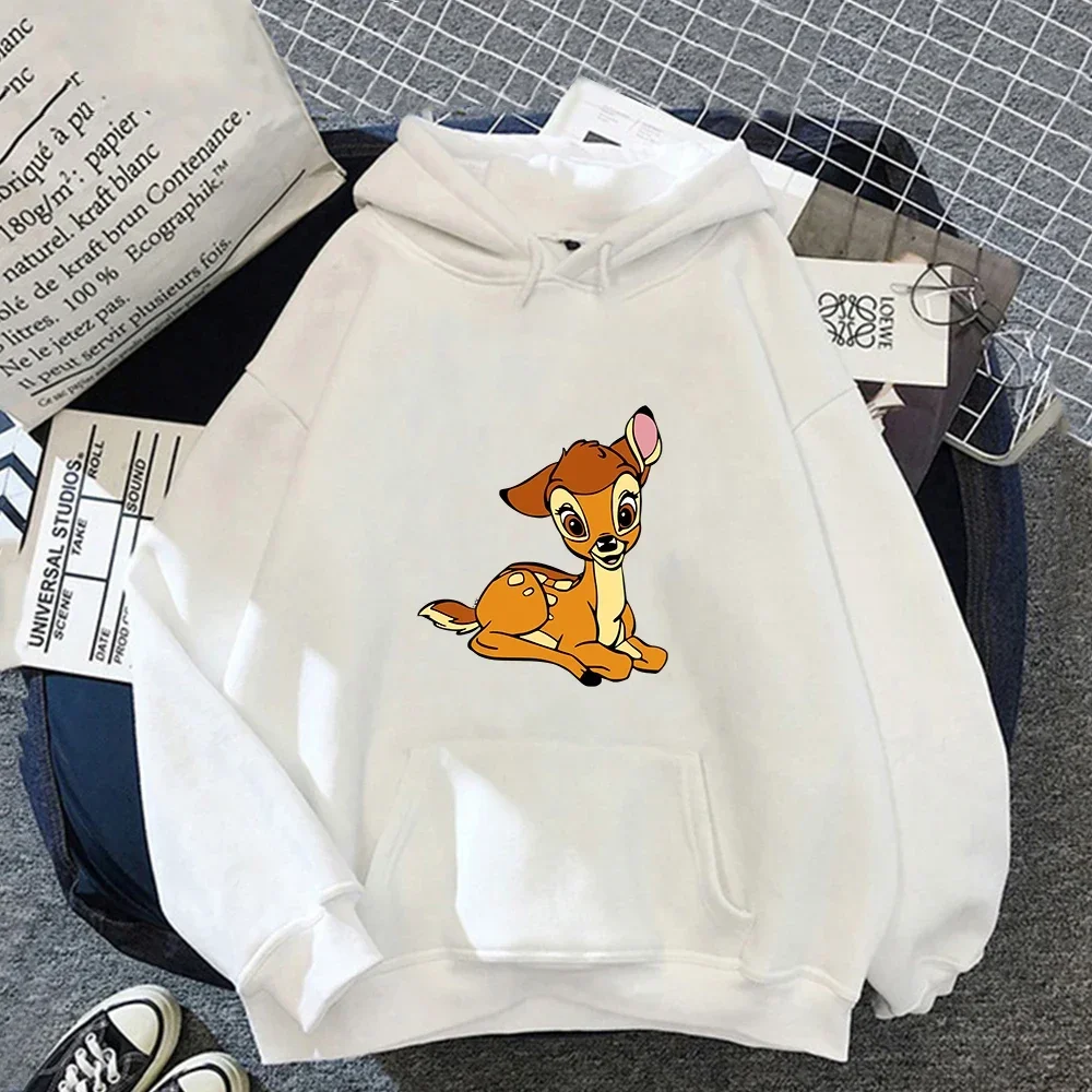 Autumn New Funny Disney Bambi Hoodies Thumper Print Women Pullover Hooded Fashion Casual O-neck Sweatshirt Tops Unisex