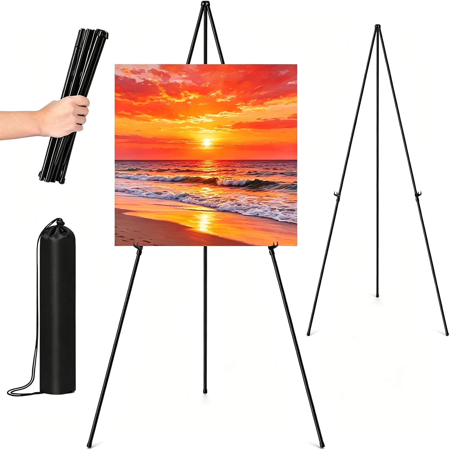 Adjustable Portable Metal Display Easel Poster Stand Painting Easel Stand for Birthday Party Wedding Signs Art Display,Poster