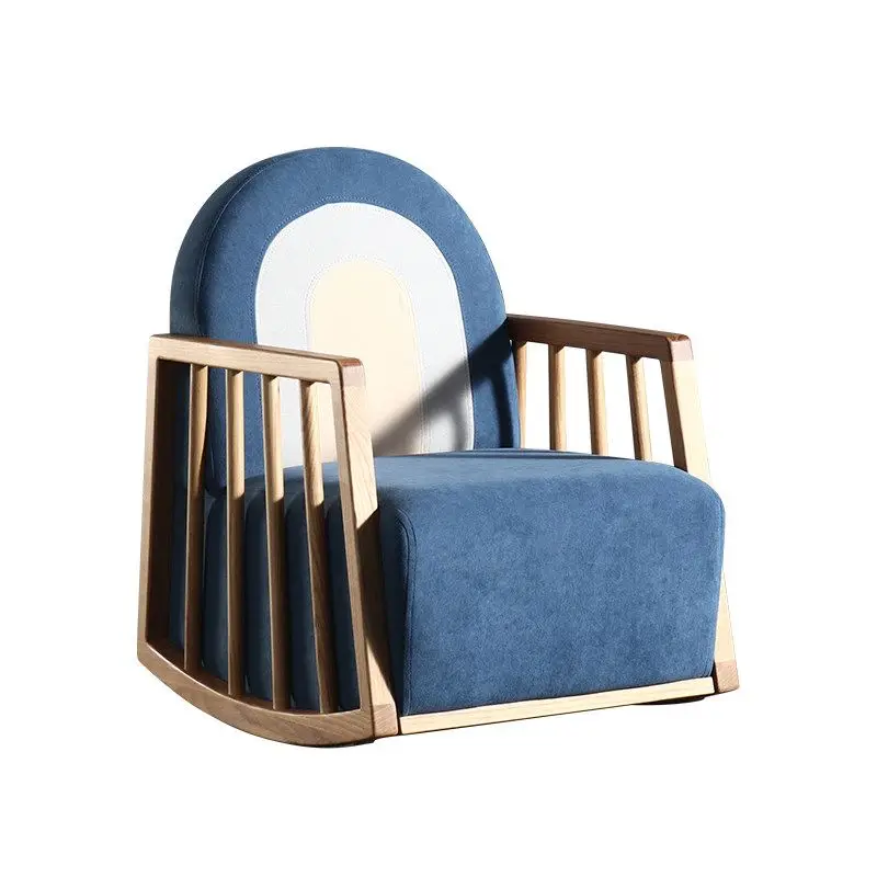 Sofa seat Small model room Solid wood soft bag Rocking chair Home living room
