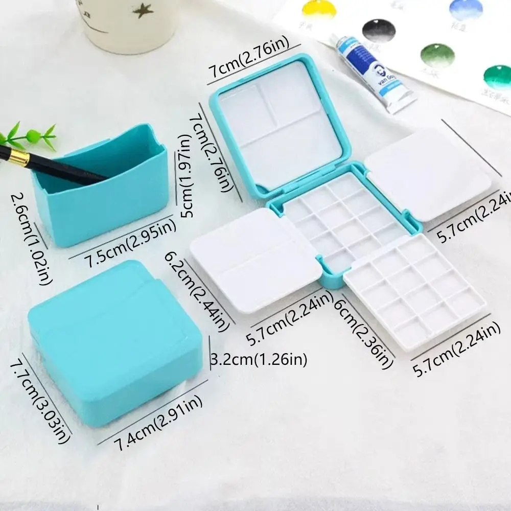 Portable Mini Portable Painting Box Subpackage Design Compact Watercolor Paint Palette Empty Removable Plastic Pigment Box