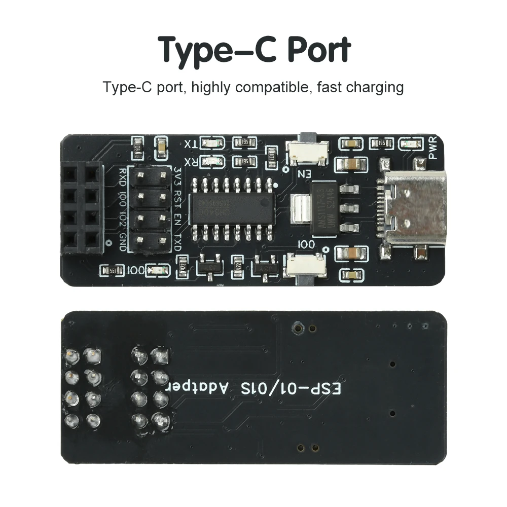 ESP-01/01S Wireless Transparent Transmission Module ESP8266 Serial to WiFi Adapter Module USB Converter Adapter Type-C Interface