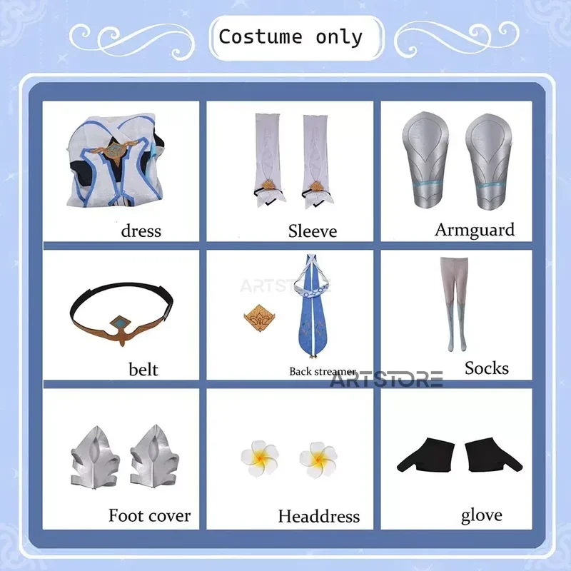 Костюмы для косплея светлого путешественника из игры Genshinimpact, полный комплект светящихся платьев, головной убор, чулки, парик для Хэллоуина, аниме, косплей