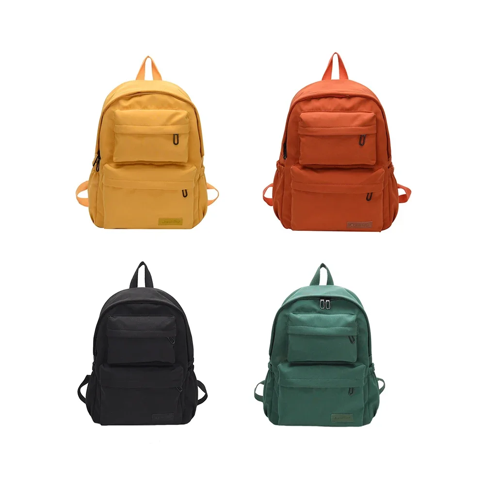 2021 New Korean Large-capacity Outdoor Backpack Boys Girls Solid Color School Bag Female Wear Oxford Cloth Student Backpack