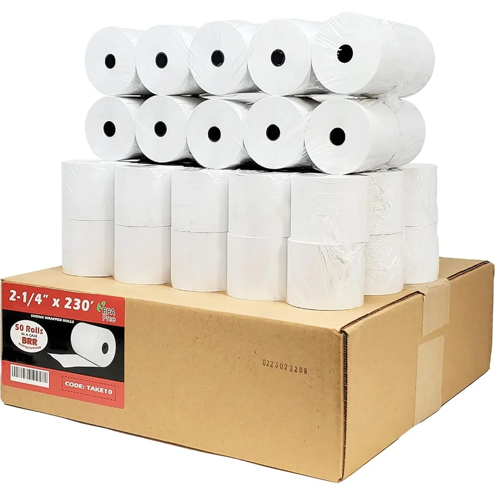 

(48 Gsm Paper Thickness) 2 1/4 x 230ft 1-Ply Thermal Paper [50 Rolls] Cash Register Tape Sharp 01PU, 01PU, ER-A520