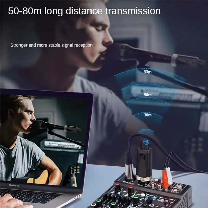 AA60 Wireless Microphone System, for UHF Wireless XLR Transmitter and Receiver for Dynamic Microphone, Audio Mixer, PA System,