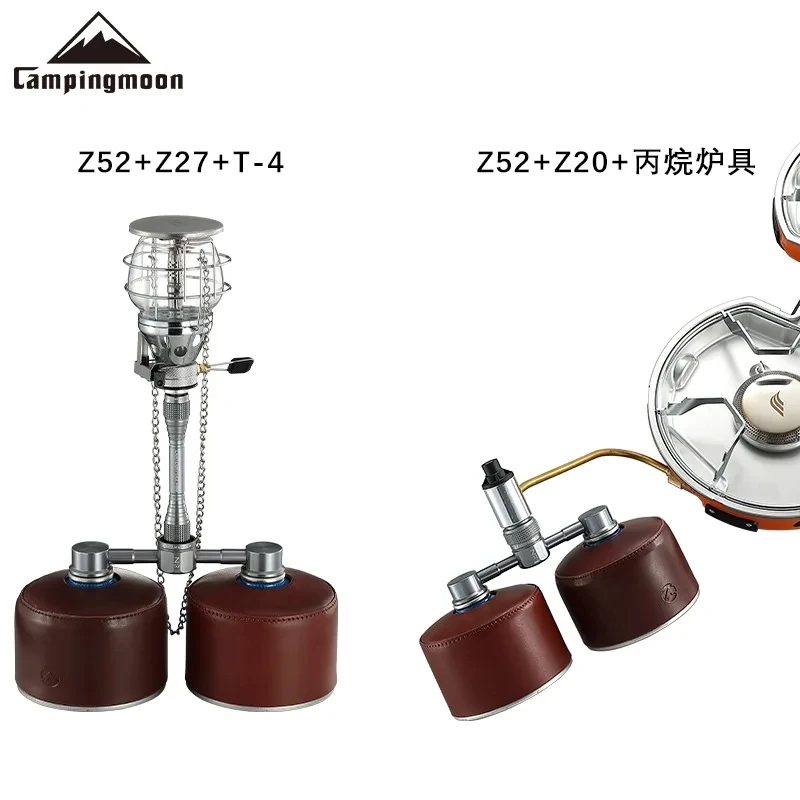 CAMPINGMOON Z52 BKZ52 Two Supply One Flat Gas Fuel Silo Flat Gas Furnace Head Outdoor Stove Camping Gas Stove Accessories