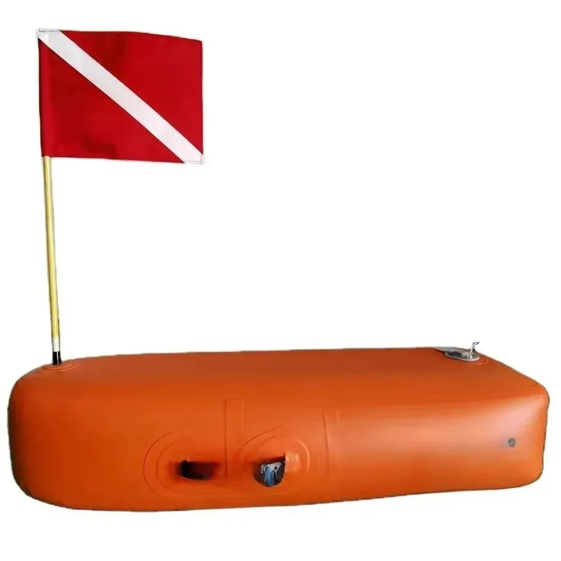 Outdoor Inflatable Dwf Fishing Floating Inflatable Heavy Duty Safety Buoy Marine Spearfishing Inflatable Signal Board Flag
