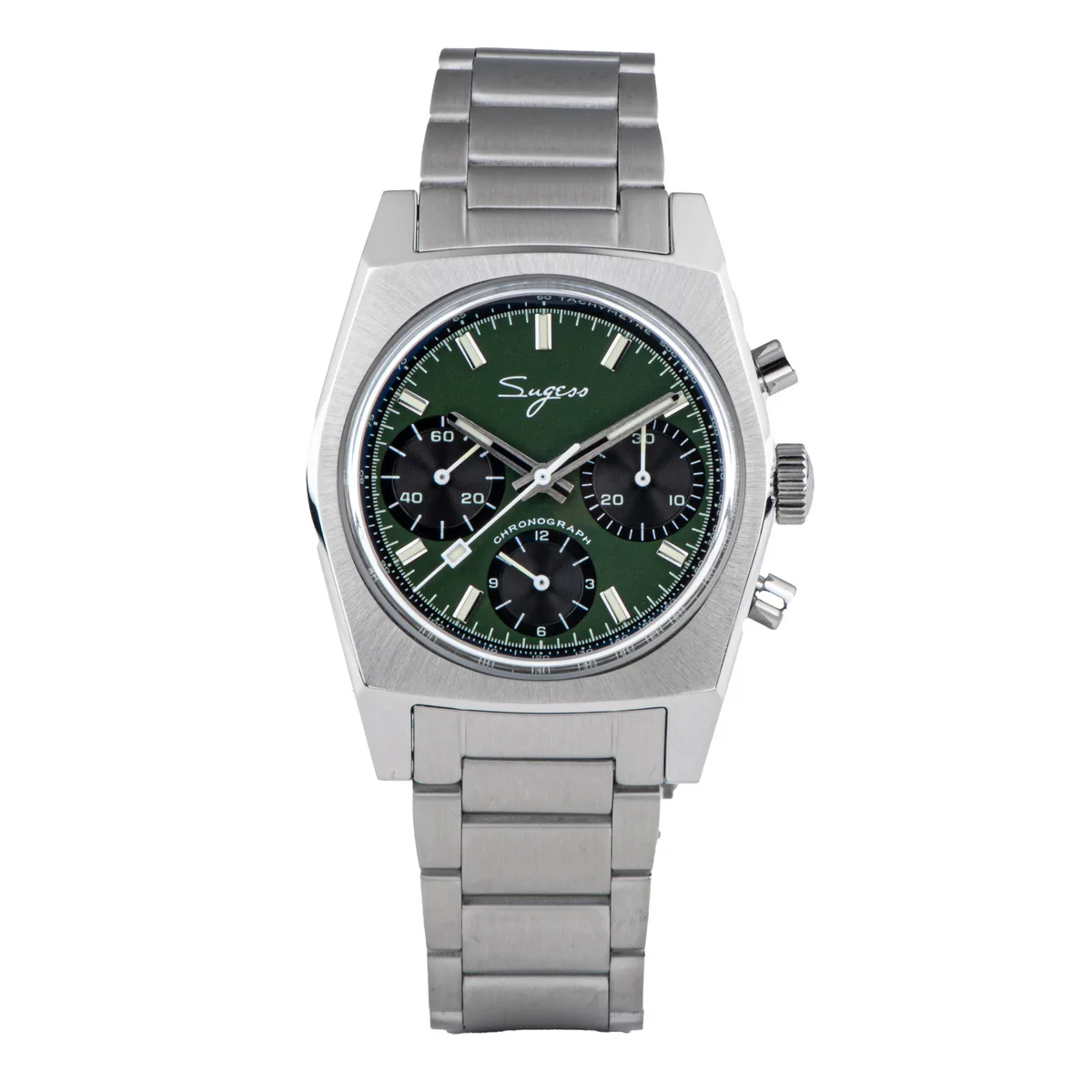 Sugess 37Mm Mannen Piloot Horloges Originele St19 Chronograaf Swanneck Mechanische Polshorloges Dome Saffier Crystal Force Leger 2024