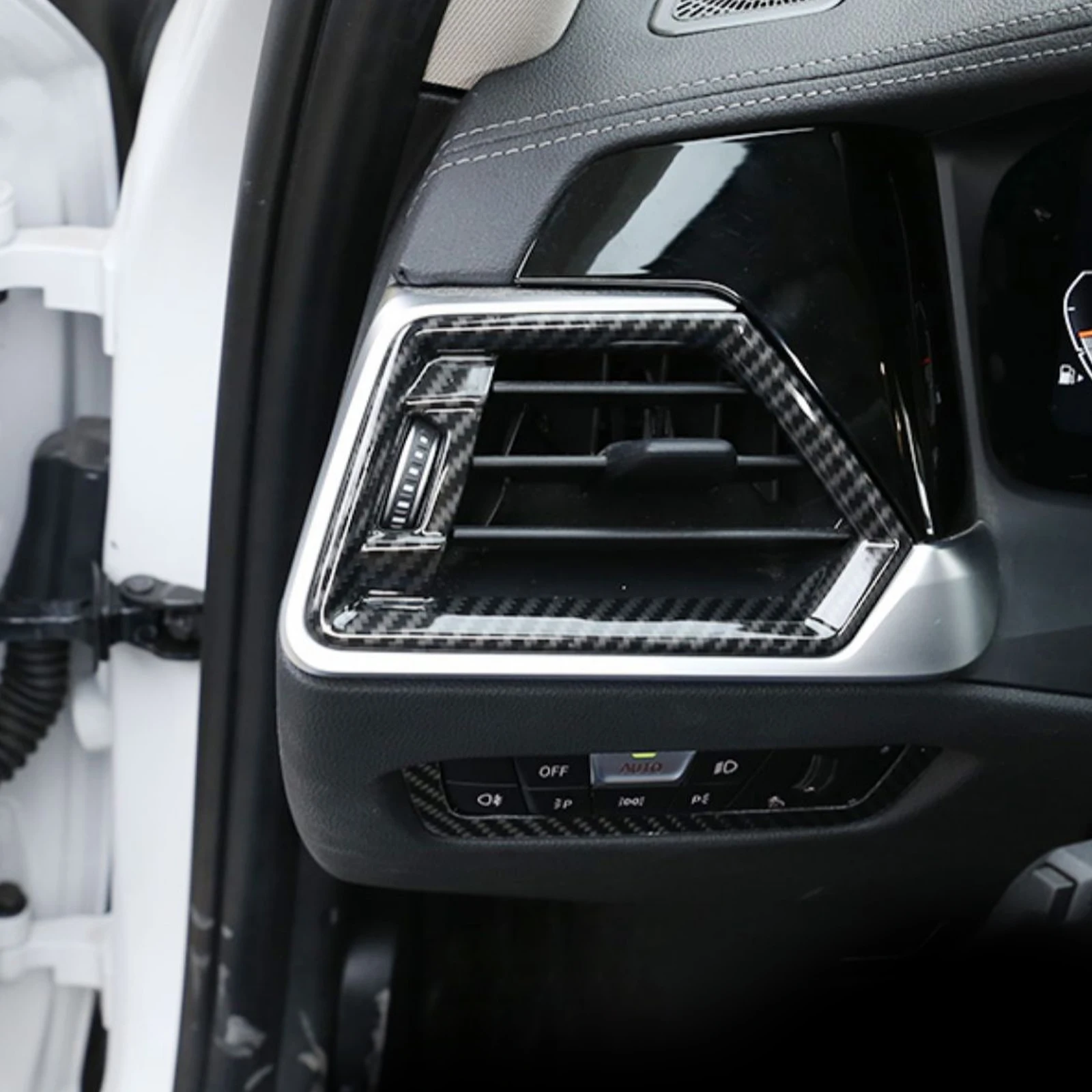 2pcs Carbon Fiber Side Air Conditioning Vent Outlet Cover Trim Sticker For BMW 3 Series G20 G28 2019-2020 Auto Accessories - Image 5