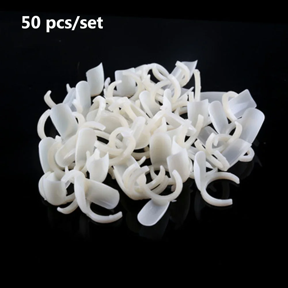 50 ชิ้น ปลายเล็บปลอมอเนกประสงค์สำหรับงาน DIY ทำเล็บ แสดงสีเจลยูวี อุปกรณ์เสริมสำหรับแหวน