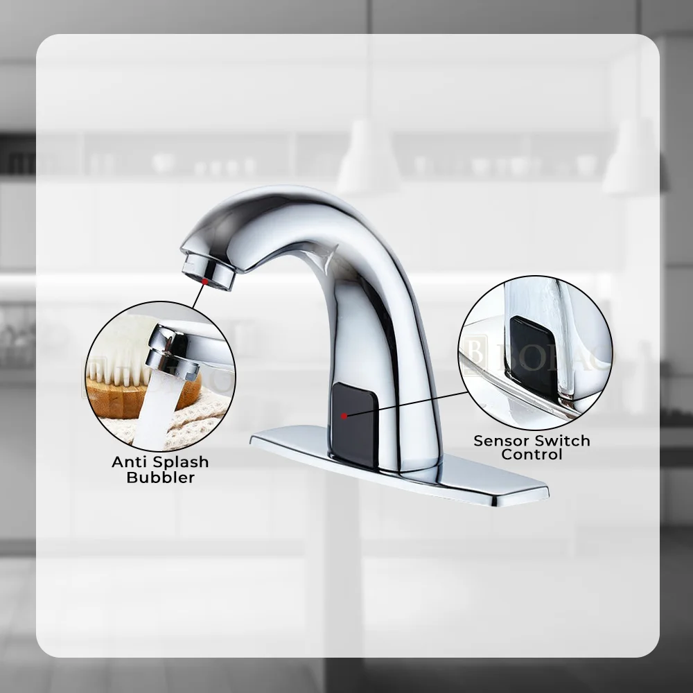 Modern Smart Electronic Induction Sensor Water Tap Factory Direct Sale Single-Hole Bathroom Smart Sensor Faucet