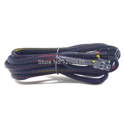 1M 20AWG 43025-0400 4 Pin Molex Micro-Fit 3.0 female extension connector With black braided cable sleeving over