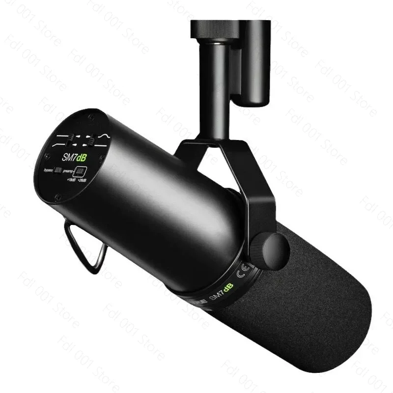 SM7dB dynamic vocal microphone with selectable frequency response and built-in preamplifier can be used for podcast recording