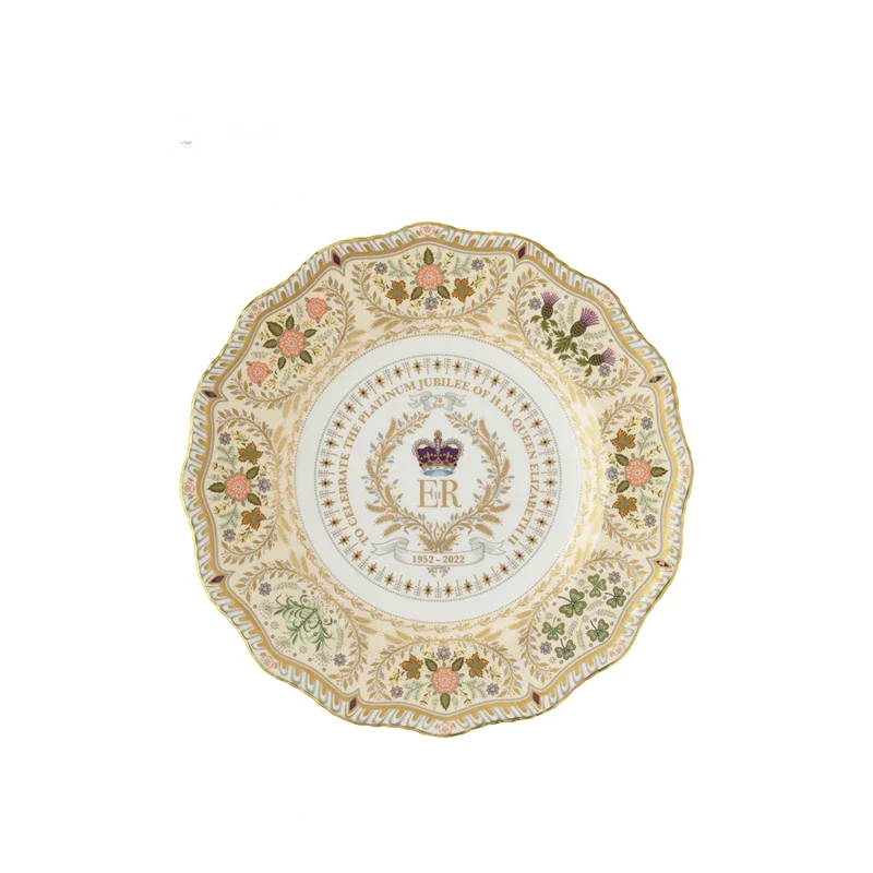 Debei Classic Commemorative Bone China Queen Platinum Jubilee Commemorative Plate Decoration Uk