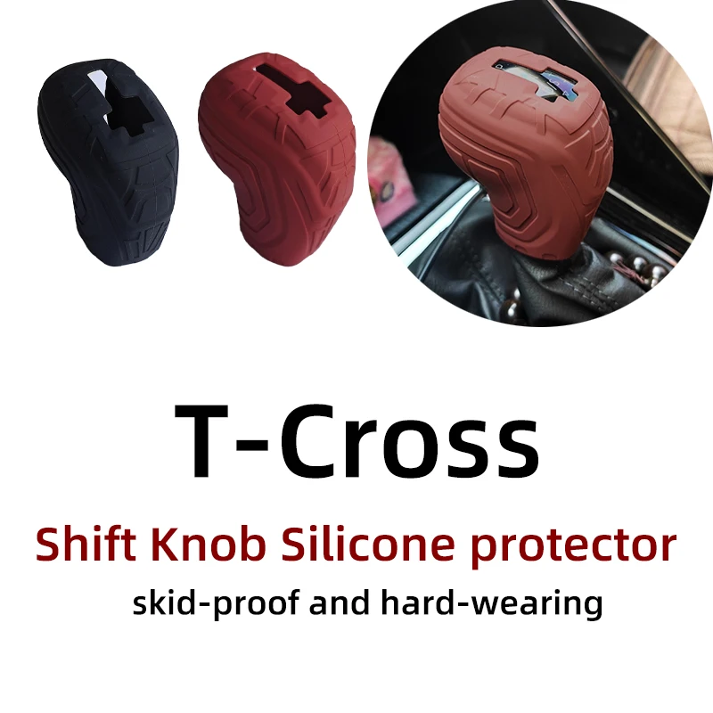 

1pc for Volkswagen T-Cross model Shift Knob Silicone protector accessori Surface texture design anti-slip and anti-sweat
