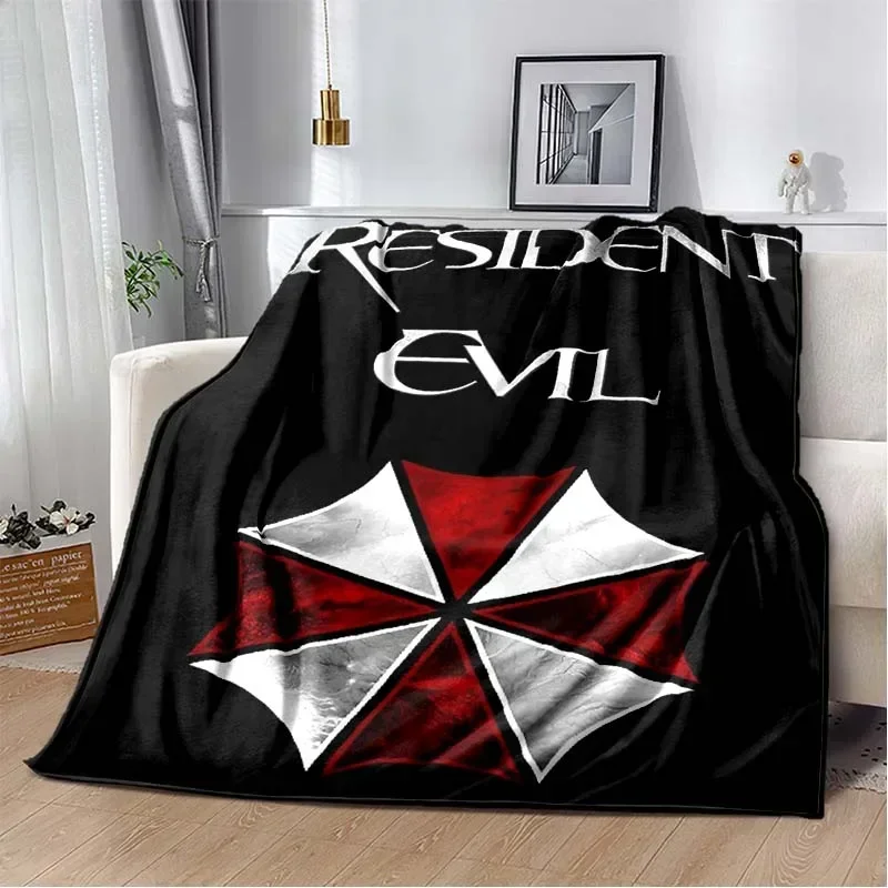 3D R-Resident Evil Gamer Area Blanket,Fashion Soft Cozy Living room Bedroom Sofa Bed Travel Blanket Child Birthday Gift