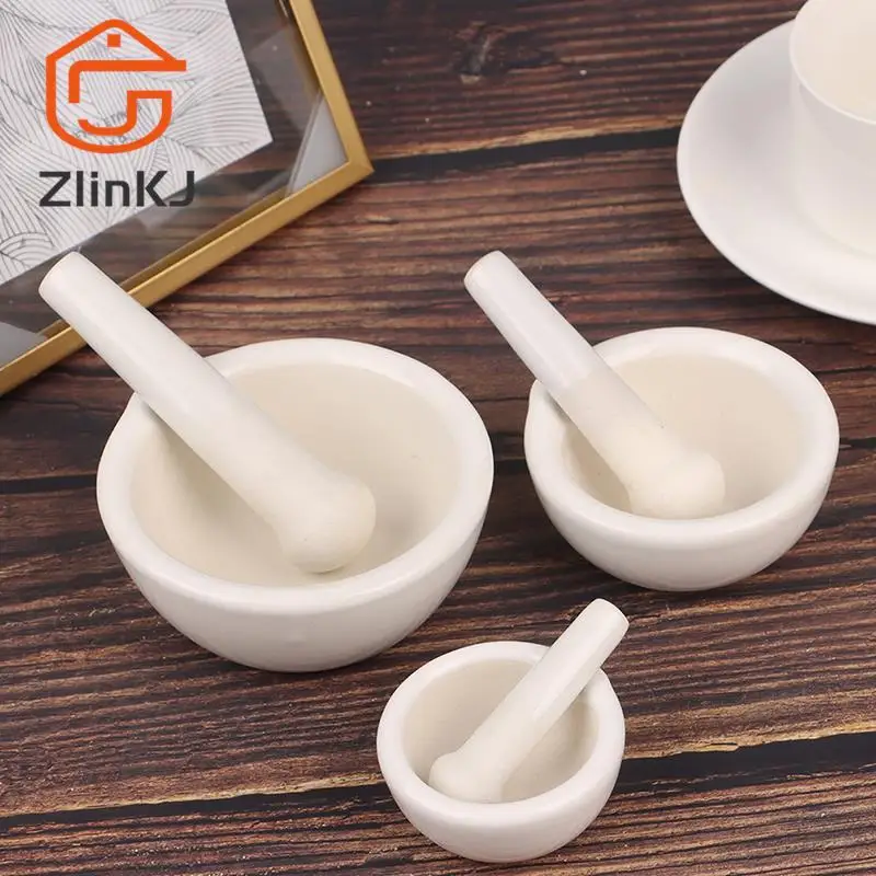 60/80/100mm Mortar Pestle Spice Crusher Ceramics Bowl Tough Foods Pepper Gingers Kitchen Tool Herbs Spices Teas Garlic Grinder