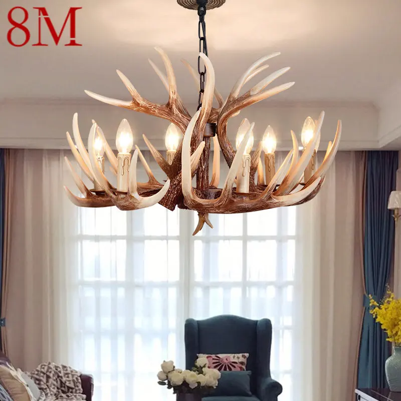 

8M Modern Chandelier Lighting Fixtures Creative LED Antler Pendant Ceiling Lamp for Home Dining Room Decor