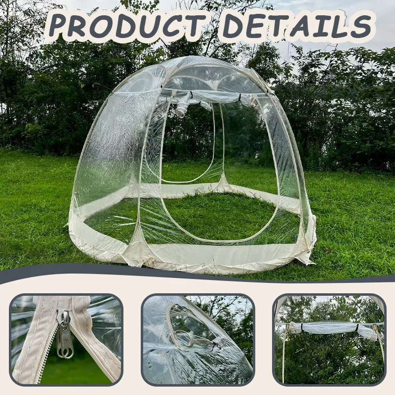 Large Instant Pop-Up Bubble Tent Weatherproof Outdoor Igloo Oversize Camping Pod Patio Screen Cold Protection image 4