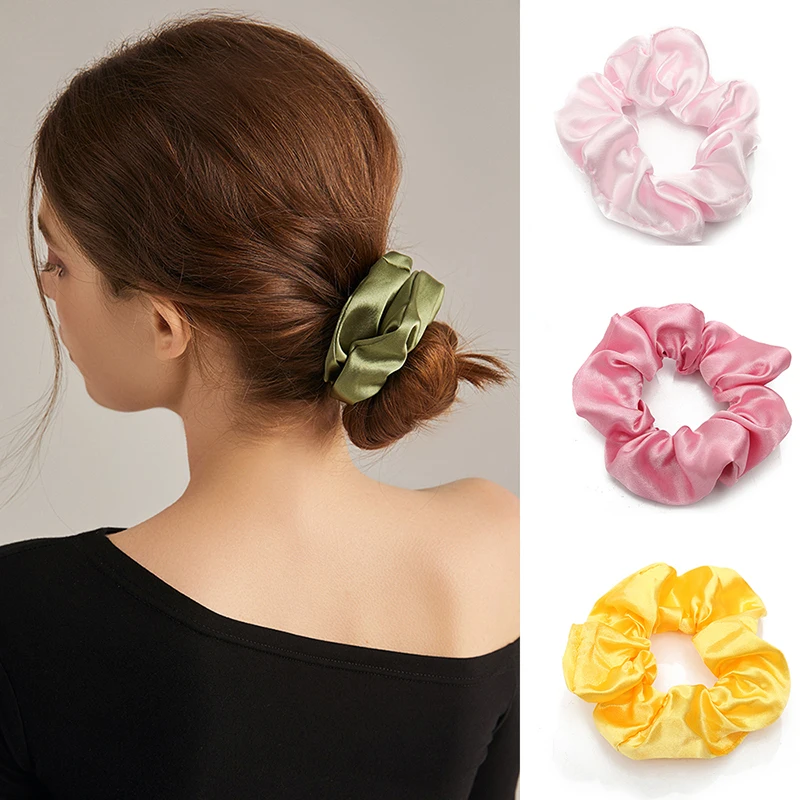 60Pcs/Bag Hair Scrunchies Soft Velvet Scrunchies and Satin Hair Scrunchies for Girls Silk Elastic Hair Ties Scrunchies for Women