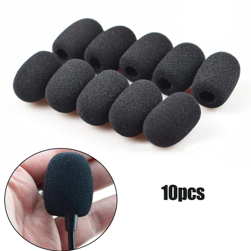 10PCS Microphone Windscreen Sponge Cover Headset Mic Foam Cover Protective Cap for Gooseneck Meeting Mic