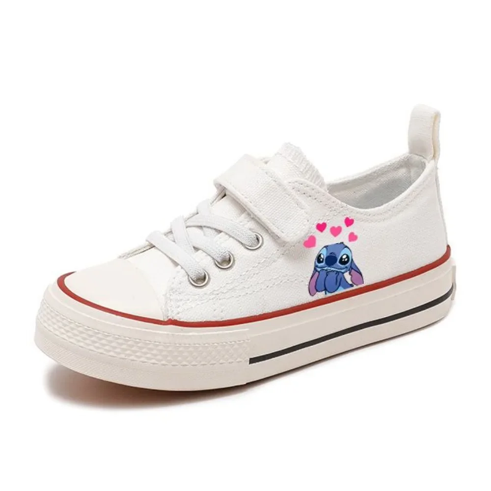 Fashion Cartoon Girl Kids Stitch Children Canvas Shoes Boys Kids Casual Sport lovely Shoes Print Flat bottomed Tennis Shoes