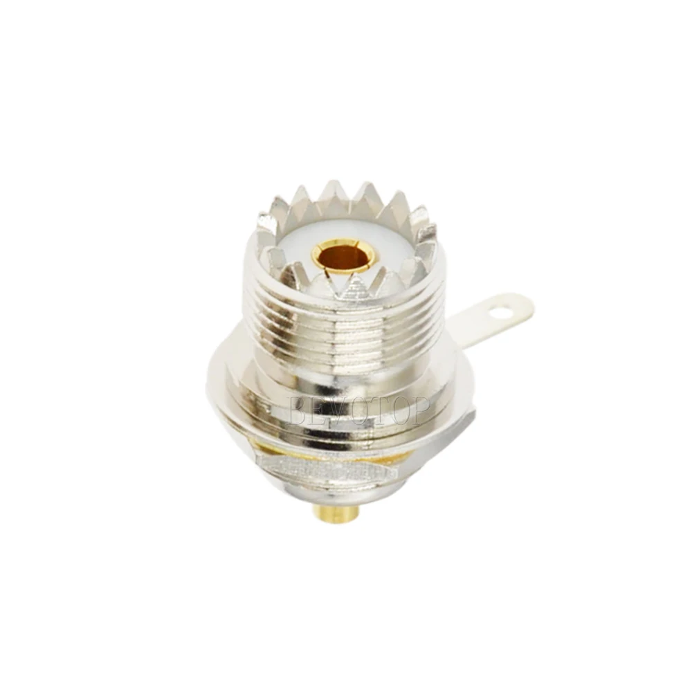 5PCS/Lot UHF SO239 Bulkhead Female Panel Chassis Mount Flange Solder Cup PL259 RF Coaxial Connector Coax Antenna Adapter