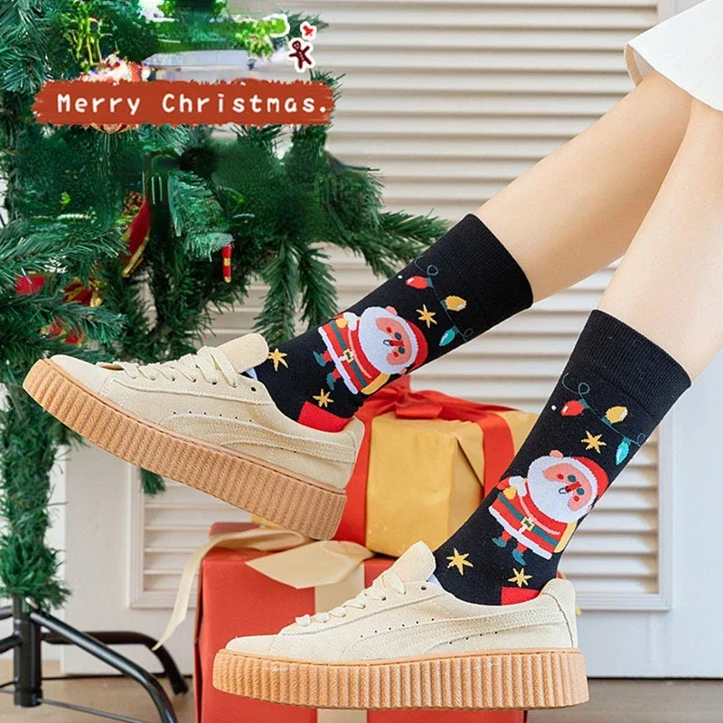 New Cartoon Christmas Gift Socks Street Sports Trend Couples Cotton Socks