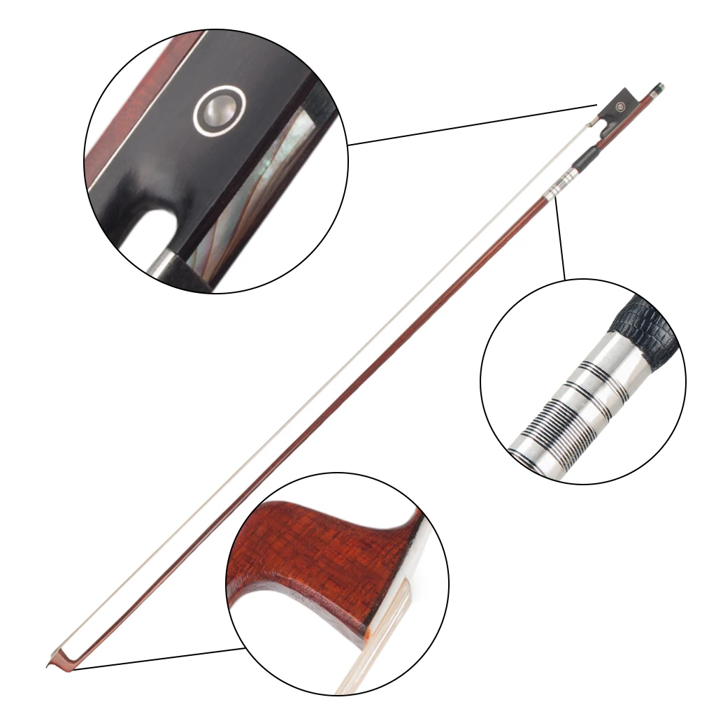 Advanced Pernambuco Like Carbon Fiber Bow Great Performance For 4/4 Violin Bow Ebony Frog Electric Fiddle Pernambuco Veener Bow