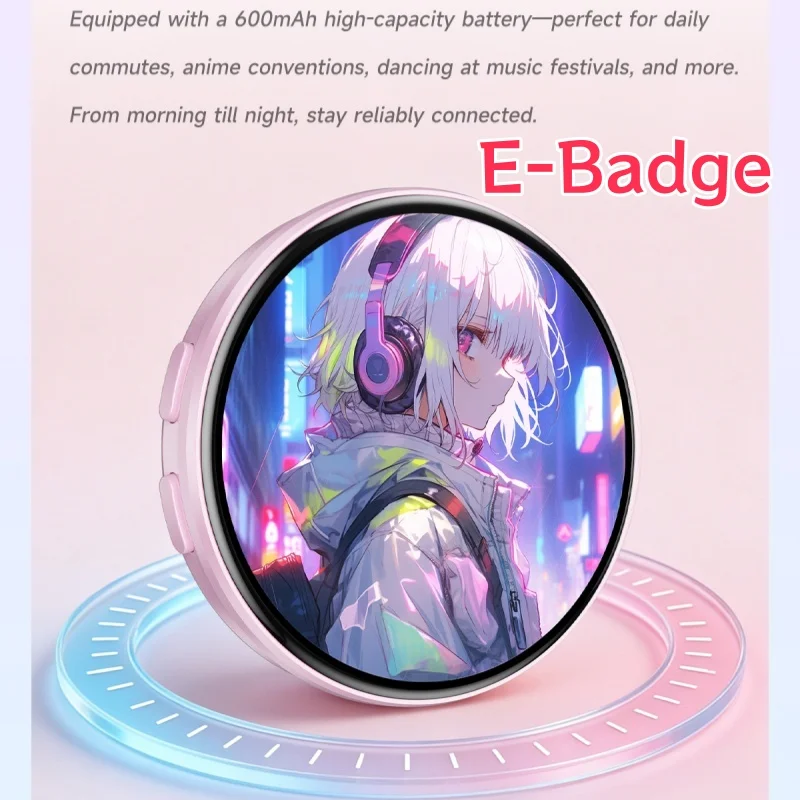 

Dynamic E-Badge HD Touchscreen Digital Photo Display Brooch Electronic Badge Anime Pins for Fans Birthday Gift Boys Girls