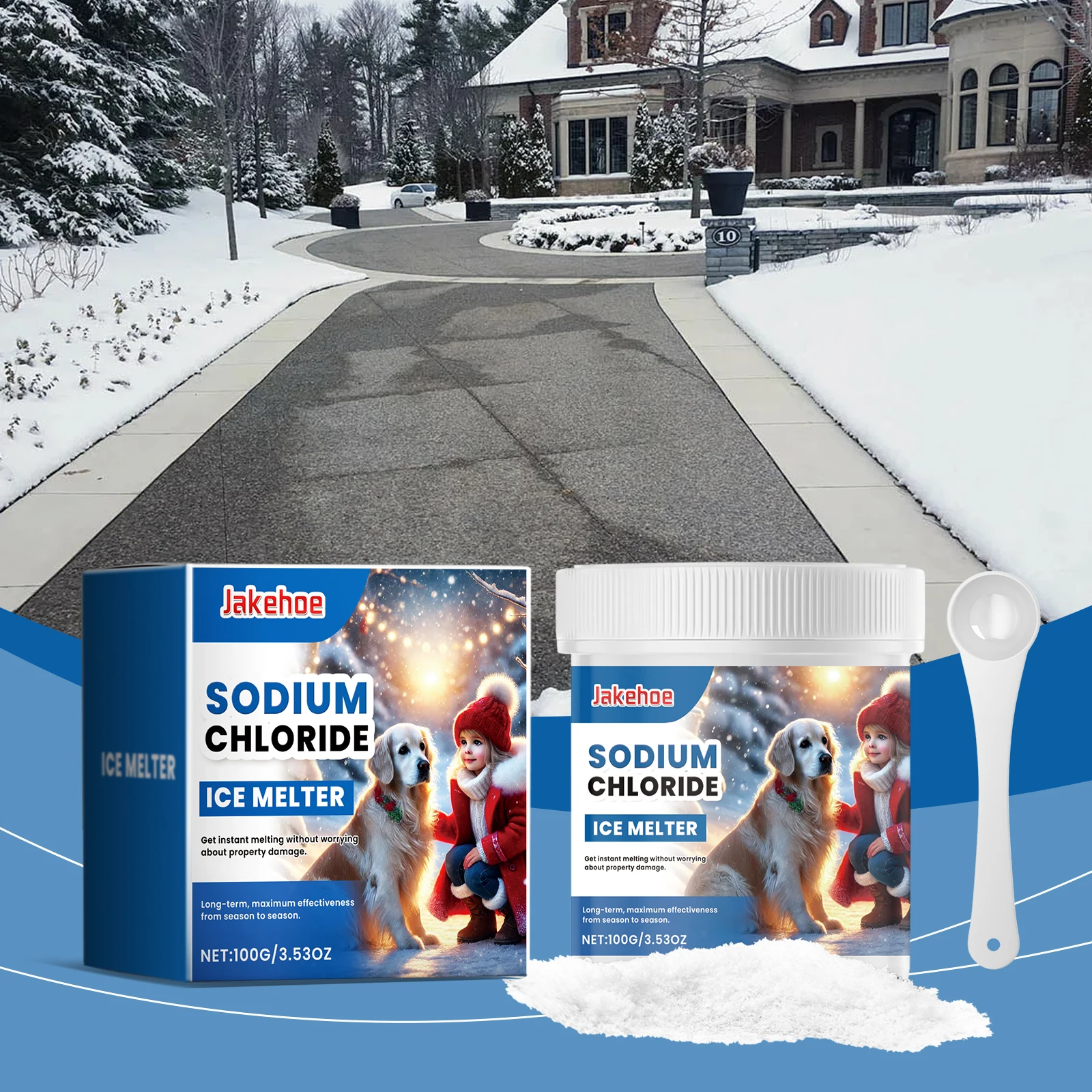 

Jakehoe средство для плавления льда, приятный для домашних животных на зиму, бетонные полы, уличный, приятный для домашних животных, плавящий лед и снег, подходит для дома
