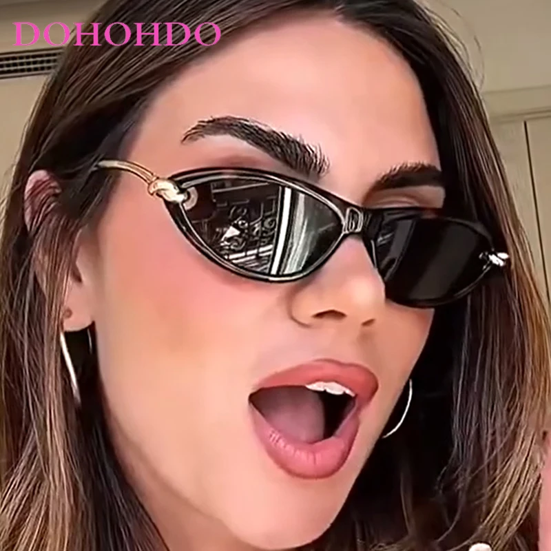 2025 موضة فاخرة معدنية إطار صغير البيضاوي النساء النظارات الشمسية العلامة التجارية مصمم فاسق الرجال ظلال في الهواء الطلق القيادة السفر نظارات UV400