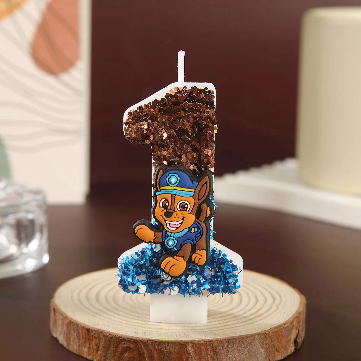 Paw Patrol Candle 0-9 Number Paw Patrol Theme Kids Birthday Party Cake Decoration Baby Shower Decoration