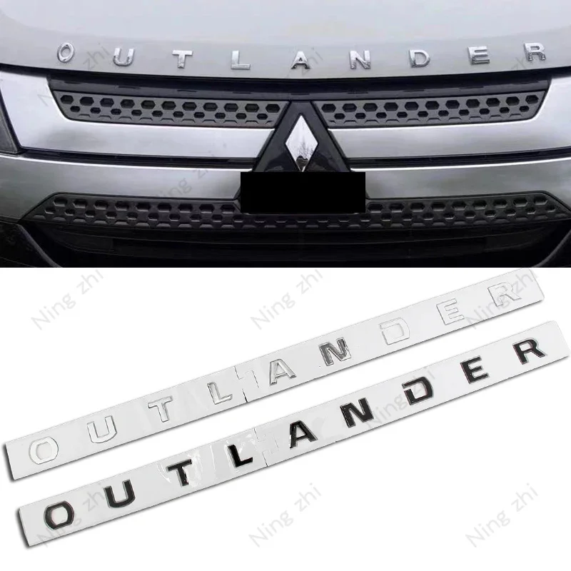 

Автомобильные 3D ABS буквы логотипа наклейки наклейки для Mitsubishi OUTLANDER передняя голова автомобиля капот алфавит эмблема значок стильные наклейки