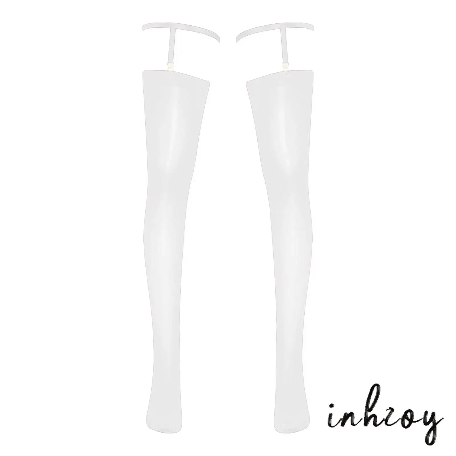 

Mens Glossy Sheer Stockings with Adjustable Thigh Bands Stretchy Thigh-high Socks Accessories for Raves Drag Queen Cosplay