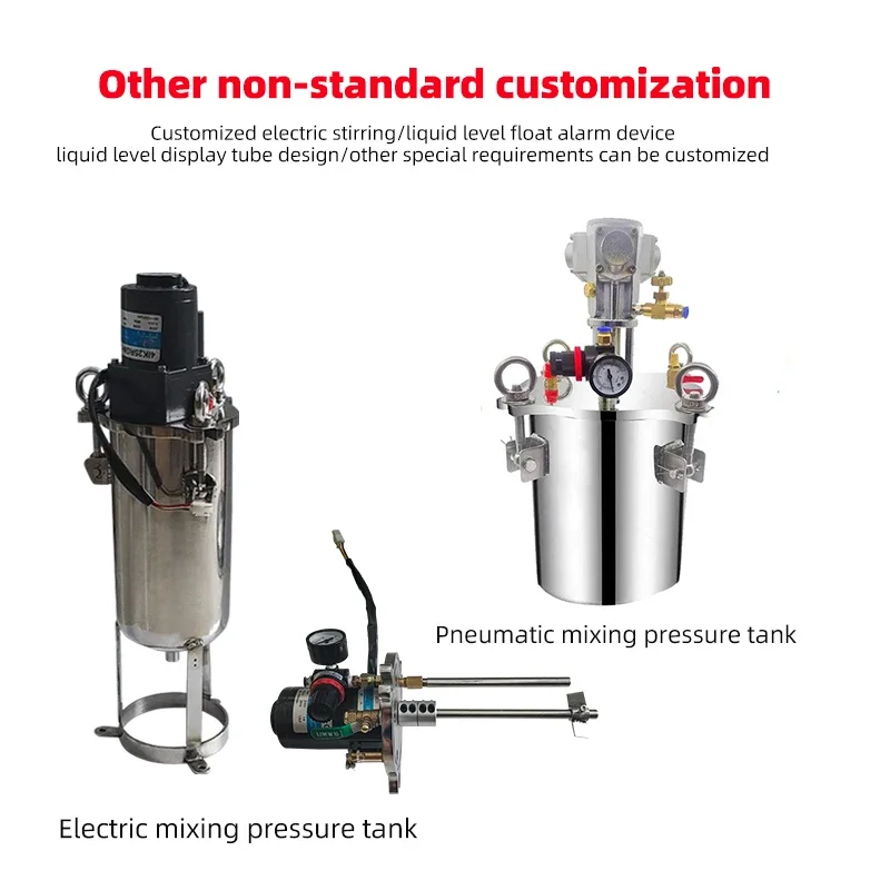 New Carbon Steel Pneumatic Feeding Storage Tank 1L-100L izable Adhesive Pressure Tank