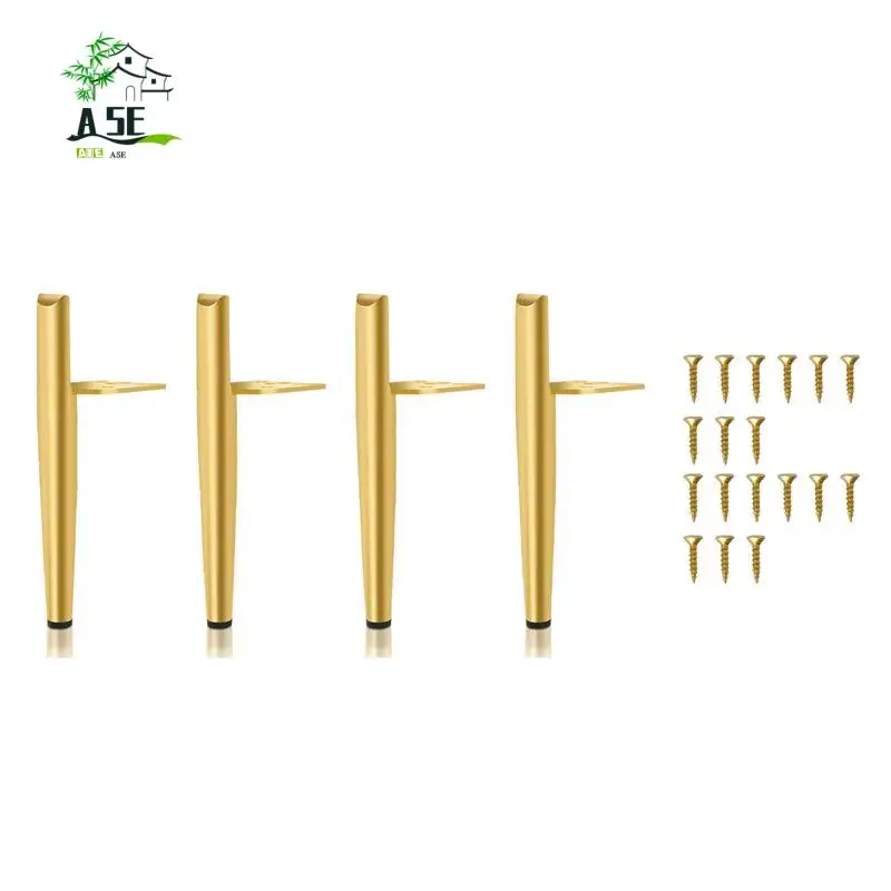 A05E-Patas para Muebles de 14 cm de Altura, Patas de Mesa de Metal Dorado, Carga Máxima 600 kg, Patas para Sofá, Patas para Gabinete, 4 Piezas