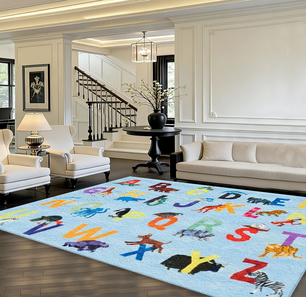 Animal Alphabet Children's Educational Carpet Non-Slip Washable Playroom Children's Floor Mat