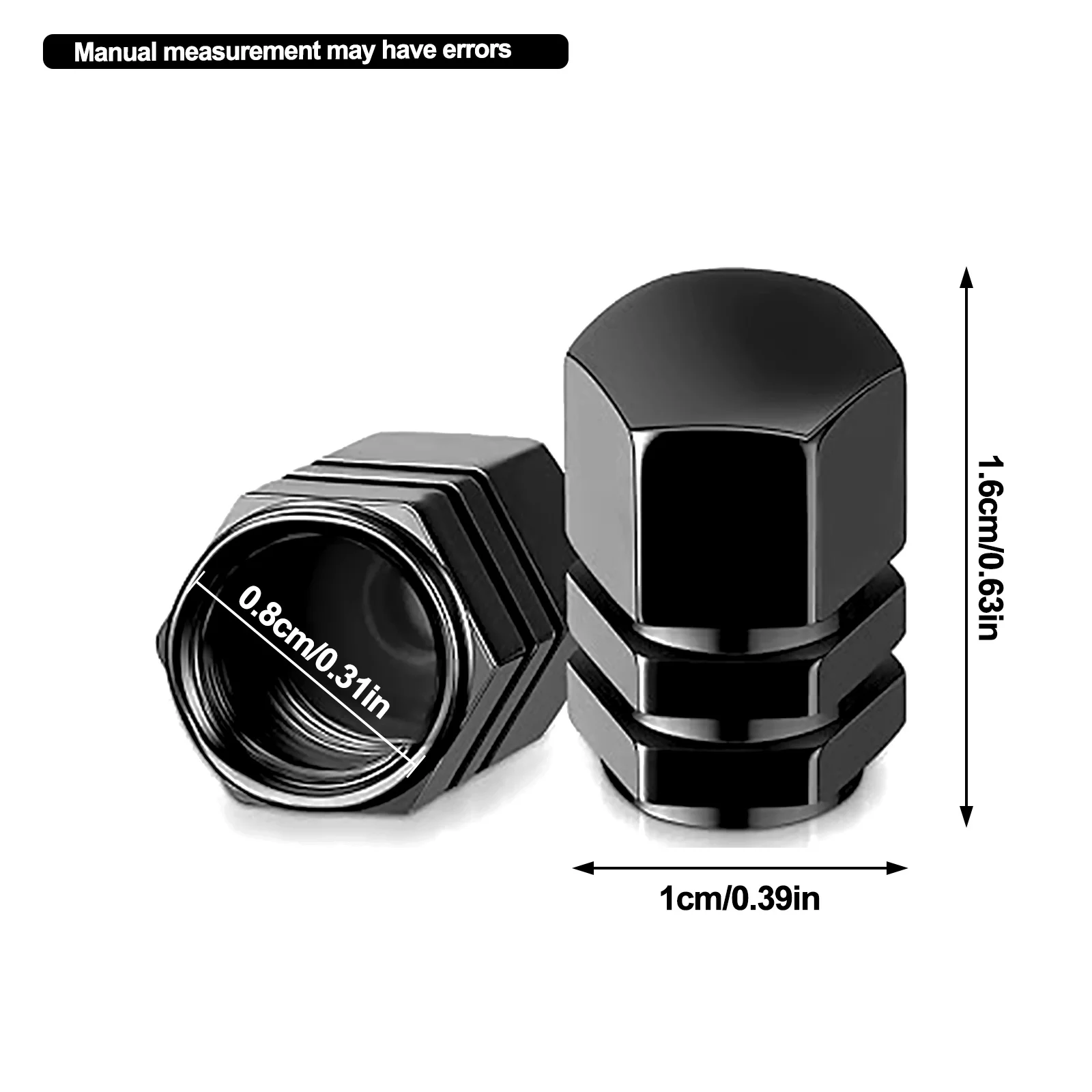 36Pcs Black Tire Valve Stem Caps Universal Aluminum Car Tire Air Valve Covers For Auto Truck Bike Motorcycles