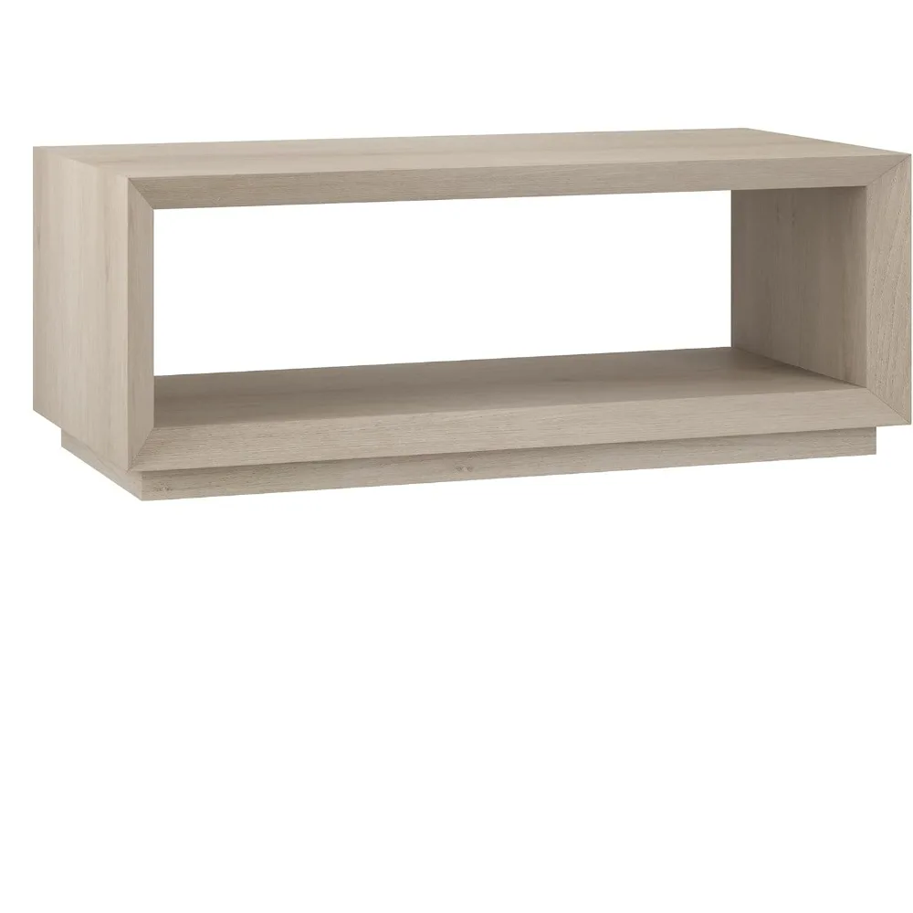 

Henn&Hart Широкий прямоугольный журнальный столик шириной 48 дюймов из белого бука, для дома, гостиной, спальни, развлекательной комнаты, офиса