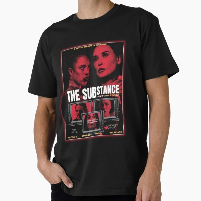 

A better version of yourself The Substance Horror movie t shirt Men's 100% cotton Short Sleeve Graphic clothes All size tee