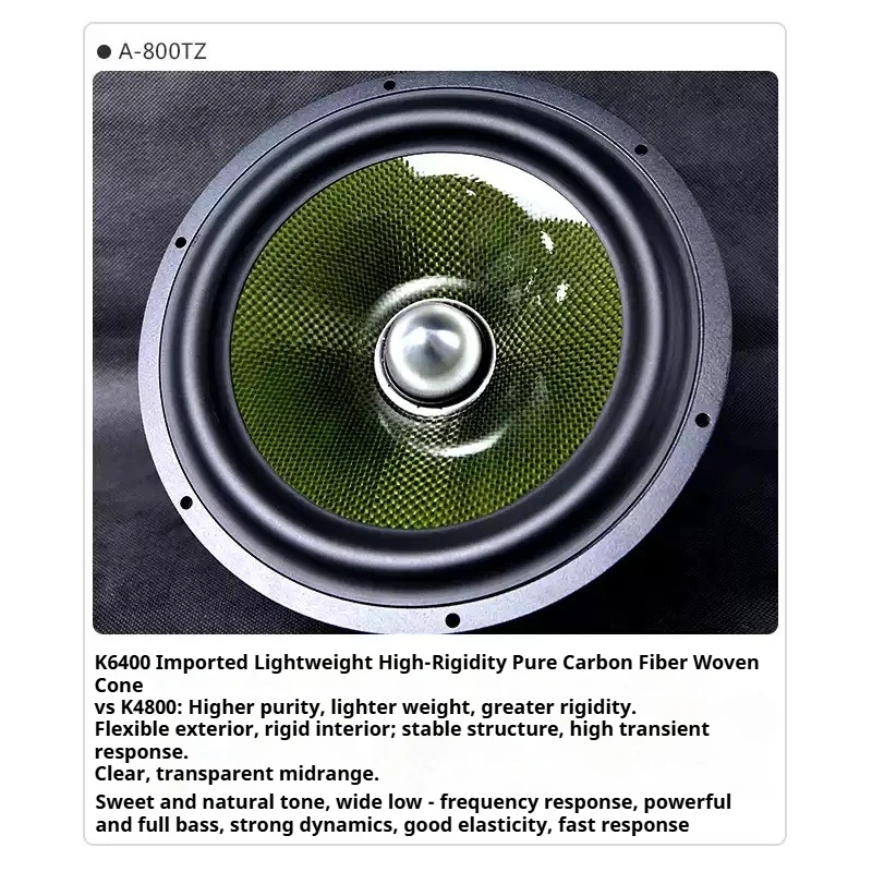 TMT Fever HiFi Class 8 Inch Speaker Household High Quality Aluminum Frame Pure Carbon Fiber Bullet Subwoofer