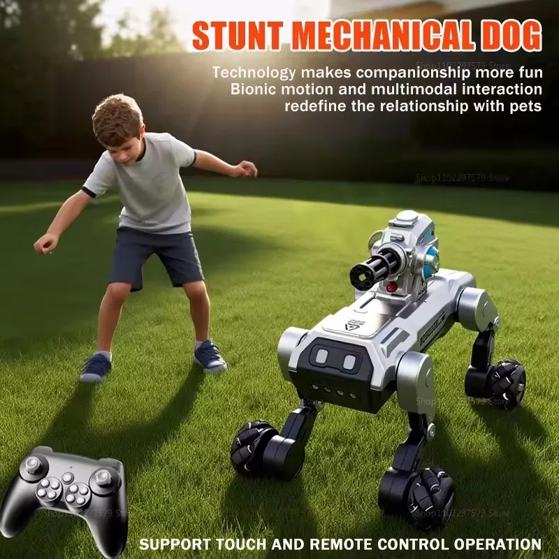 Inteligentny pies robot sterowany pilotem 2.4G, pies robot z funkcją śpiewania, tańczenia, trybem śledzenia, oświetleniem LED, pies RC chodzący.
