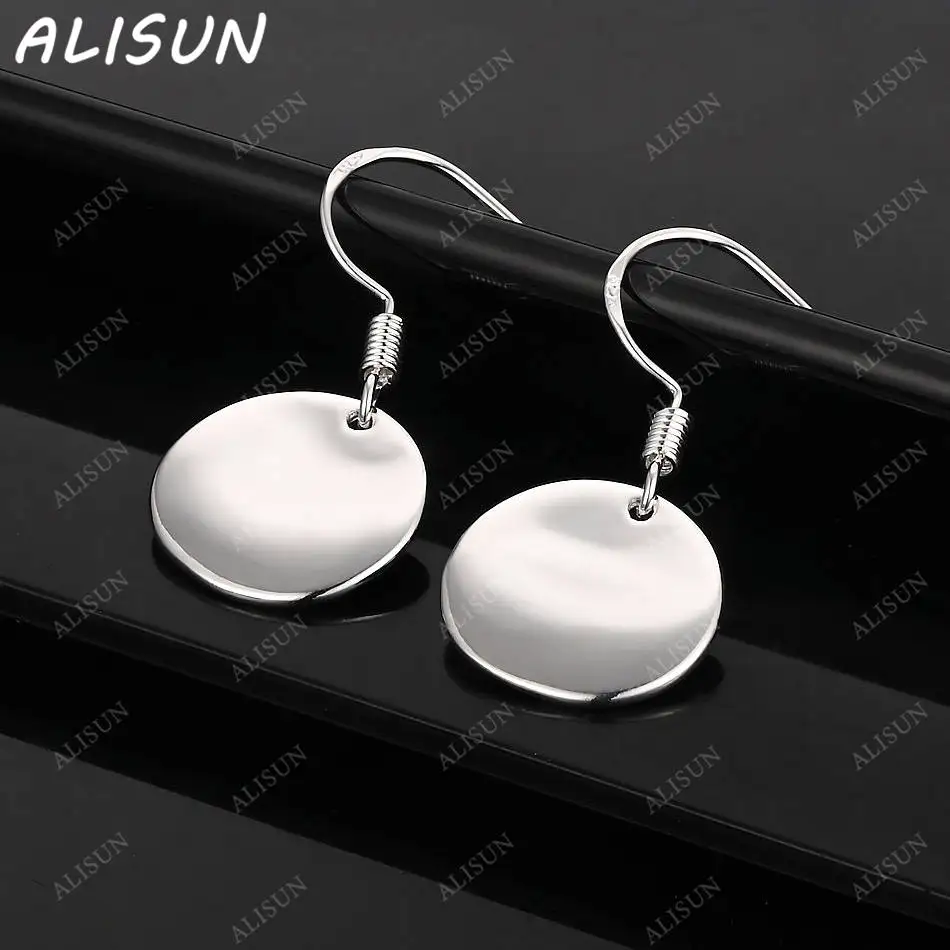 

ALISUN 925 Sterling Silver Round Earrings Drop Earrings For Women Charm Trend Birthday Gifts Fashion Party Fine Jewelry