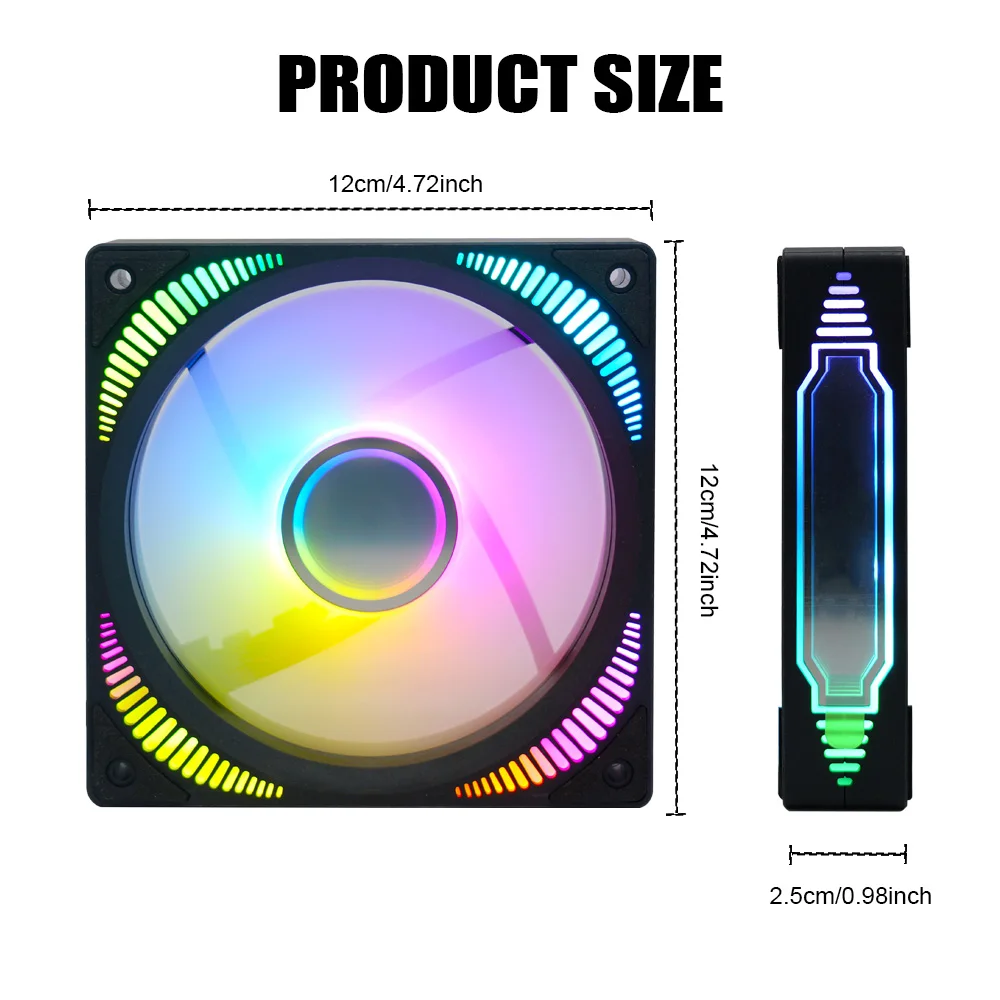 MANMU Rgb مروحة التبريد ل 12 سنتيمتر وحدة المعالجة المركزية برودة مراوح تبريد الكمبيوتر 120 مللي متر Rgb مروحة للتحكم #6