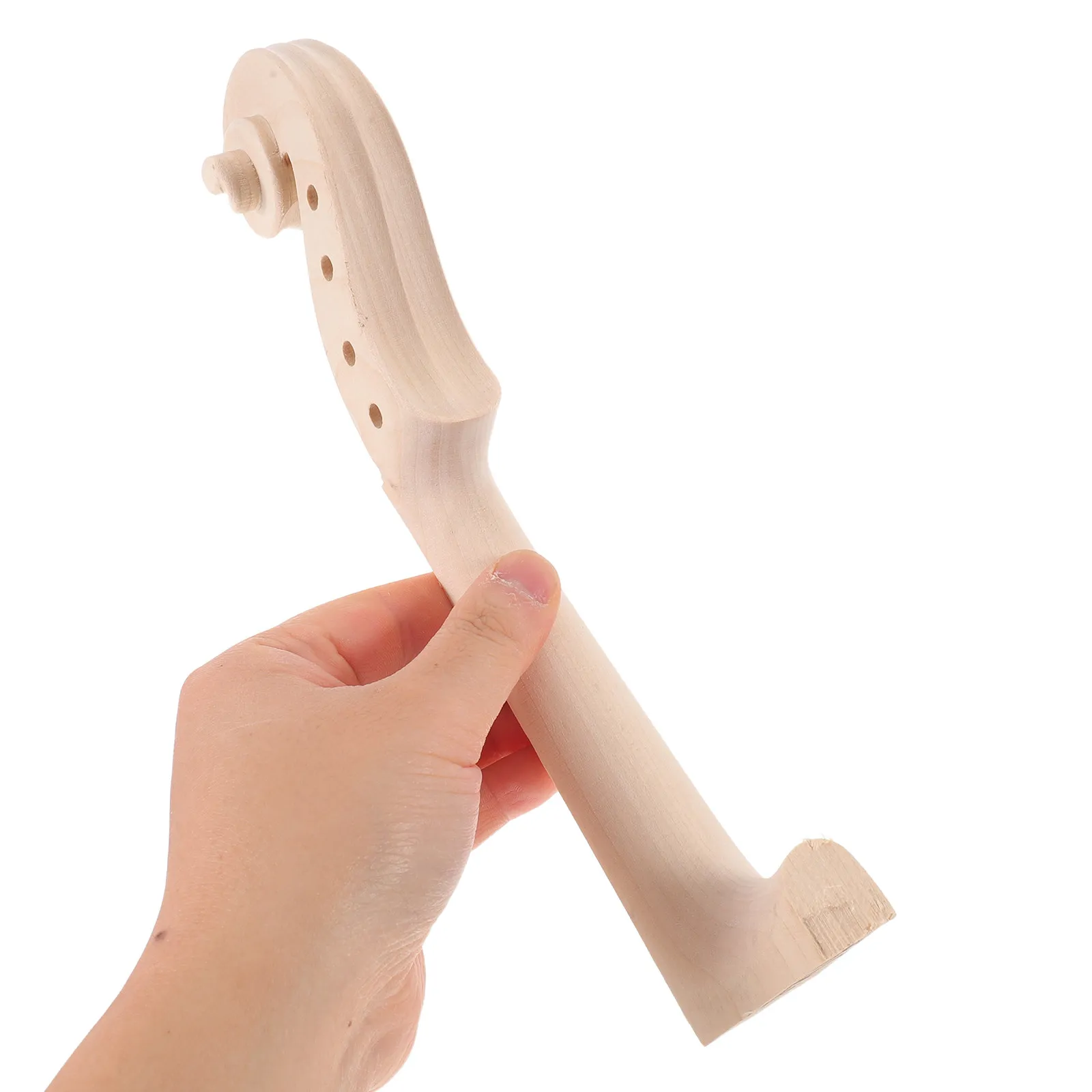 4 4 Violin Neck Blank Maple Unvarnished Headstock Pegbox Luthier Instrument Parts Scroll Making Repair Replacement