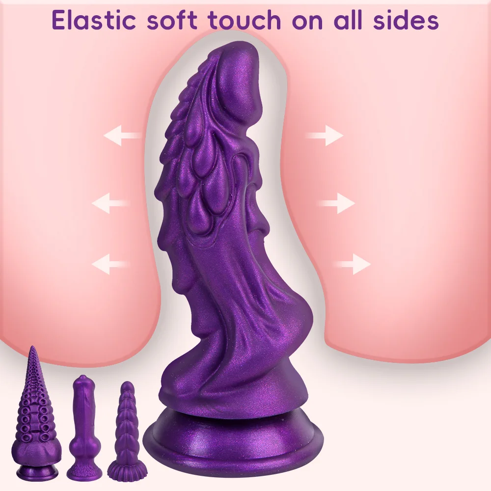 Purple Tentacles Anal Plug Silicone Alien Monster Anal Dildo Suction Cup Huge ButtPlug Anal Dilator Adult Sex Toys For Women Men